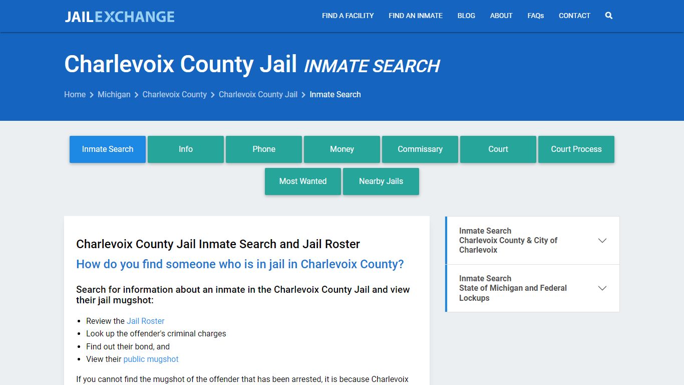 Inmate Search: Roster & Mugshots - Charlevoix County Jail, MI